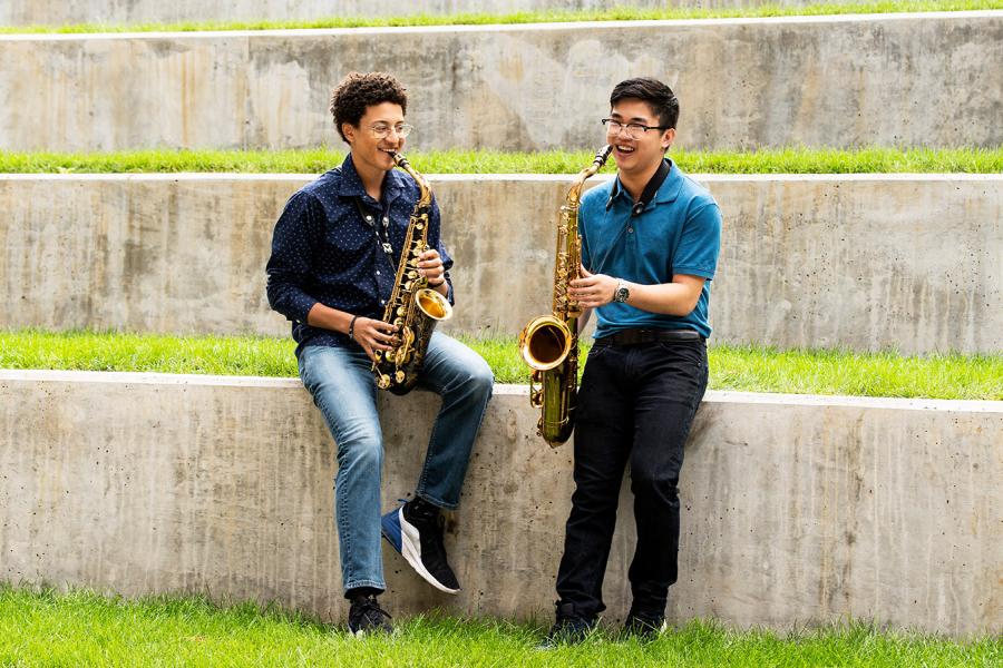 Two saxophonists